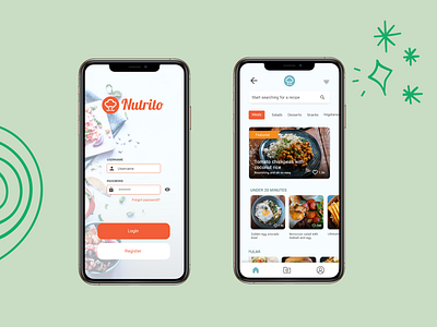 Nutrito concept branding figma food app prototyping recipe app udemy ui