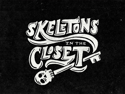 Skeletons In The Closet - Typography branding closet design graphic design icon illustration key lettering logo skeleton skull texture typography vector