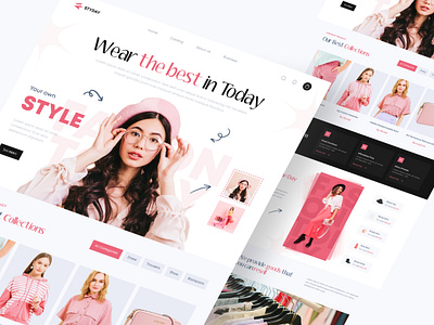 Landing Page E-commerce - STYDAY bag beuty clean dress ecommerce fasion girl home page landing page design landingpage shirt shoes store ui ui design ux web web design website website design