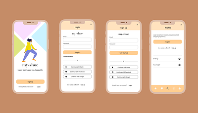 Online Shopping Experience app design login online profile shopping signup splash ui uiux user experience ux