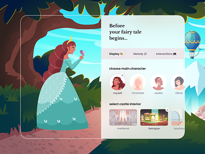 You are finally in your fairy tale app audio audiobook bauhaus bedtime book character design fairy history illustration interaction interior magic medieval melody narrator princess sound tale