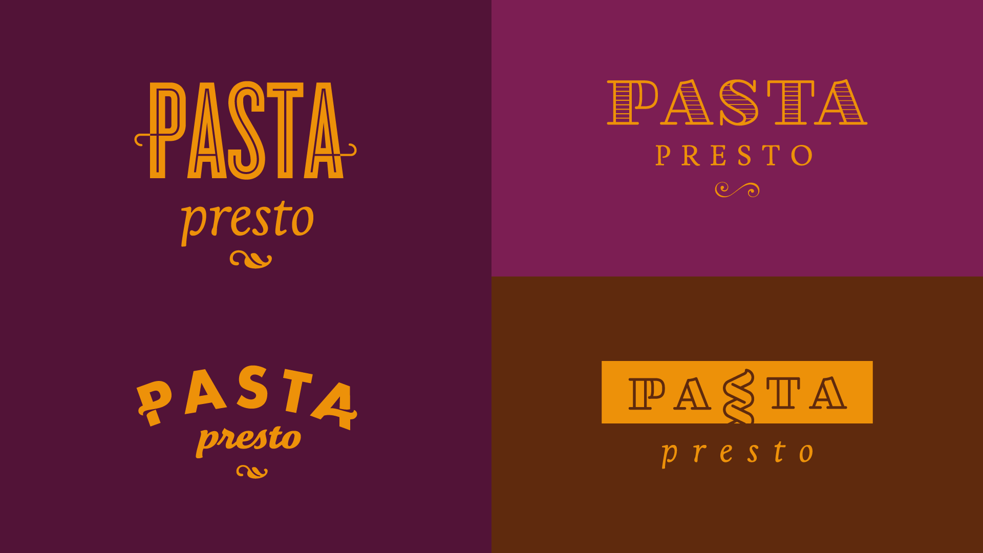 Pasta Presto branding egg food leaf logo logodesign logotype pasta presto restaurant rokac typography