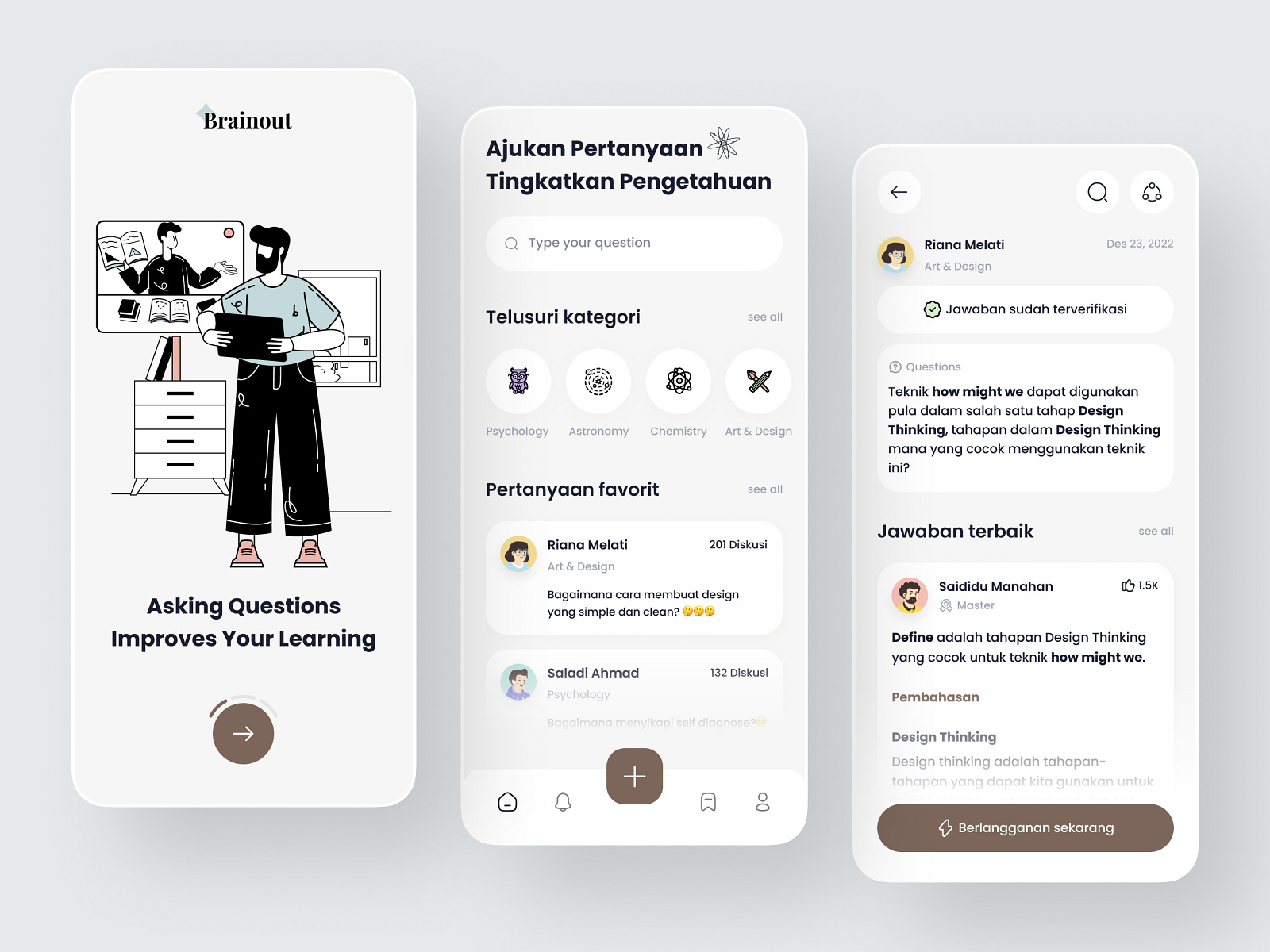 Brainout Ask and Answer Mobile App by Rijal ☘️ for Caraka on Dribbble