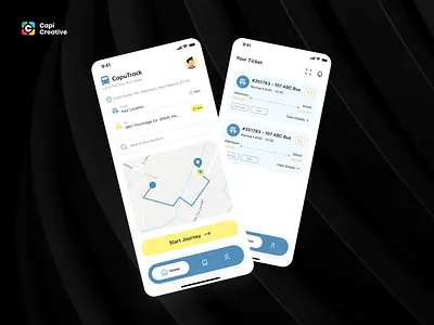 CapuTrack | Bus Tracker - Mobile App UI Design app bus city creative design gpstracker location map mobile place public transport saasapp saasdesign tracker tracking traffic transport ui ui kit uidesign