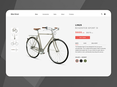 Biker Street Shop design e commerce landing page typography ui ux uxui web design web site