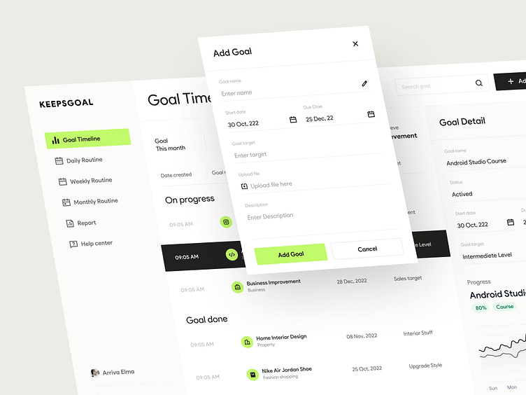 Personal Goal Tracker - Dashboard by Luky Erdiand 🦖 for Morva Labs on ...