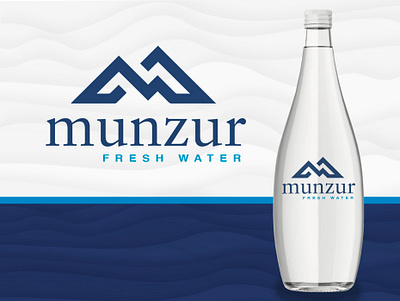Munzur Fresh Water blue branding design graphic design logo modern mountain mountainlogo munzur munzurwater typography water waterbottle waterbottlegraphic waterlogo