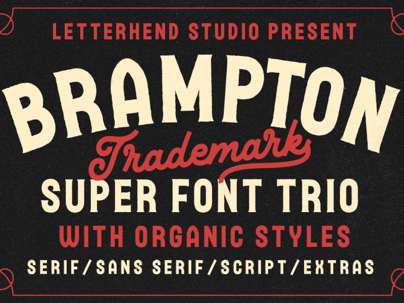 Brampton – Font Trio with extras freebies motorcycle font