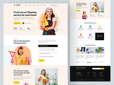 Cleaning Service Website Landing Page Template carpet cleaning cleaner cleaning cleaning service home cleaning house cleaning house keeping landing apge landing page design maid office cleaning plumbing trening ui uiux ux web web ui website