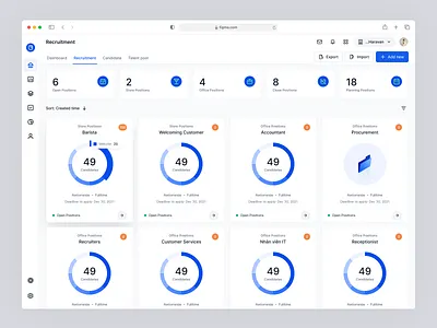 Recruitment - Positions Management jobs position management product recruiter recruitment system ui ux