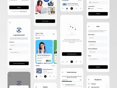 SoKin - Event Finder UI KIT Preview animation animations app case study design event event finder finder mobile mobile app principle product prototype social social network study case ui ui kit ux