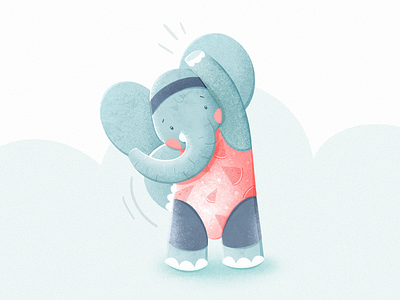 Don't forget to work out 🤸🏼‍♂️ aerobics animal cute elephant funny procreate sport workout