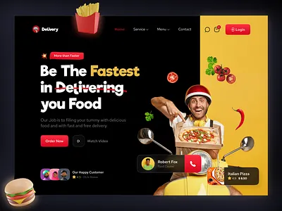 Food delivery Landing page animation app branding delivery design ecommerce food delivery graphic design illustration image landing page logo pizza swiggy ui ux vector vibrant website zomato