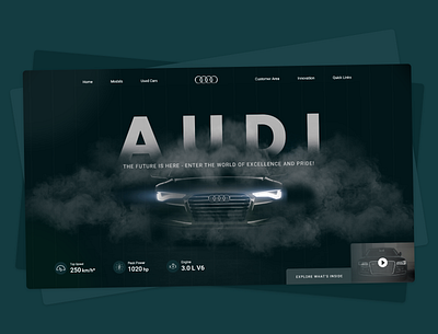 Landing Page : Buy Audi black dark dark ui dribbbleshot home page landing page resourcifi ui uidesign video webpage design