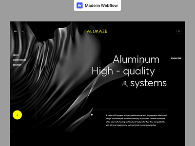 Alukaze - Landing page on Webflow animation css design development front end halo lab hero interface nocode product scroll service ui ux web webflow website