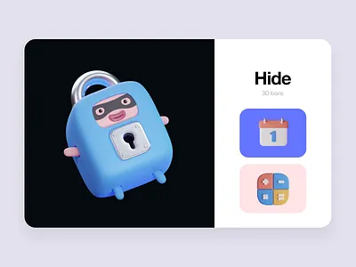 Hide - 3D character and icons design 3d 3d character 3d design 3d illustrations brand identity branding clean graphic design icon design icons illustration minimal ui