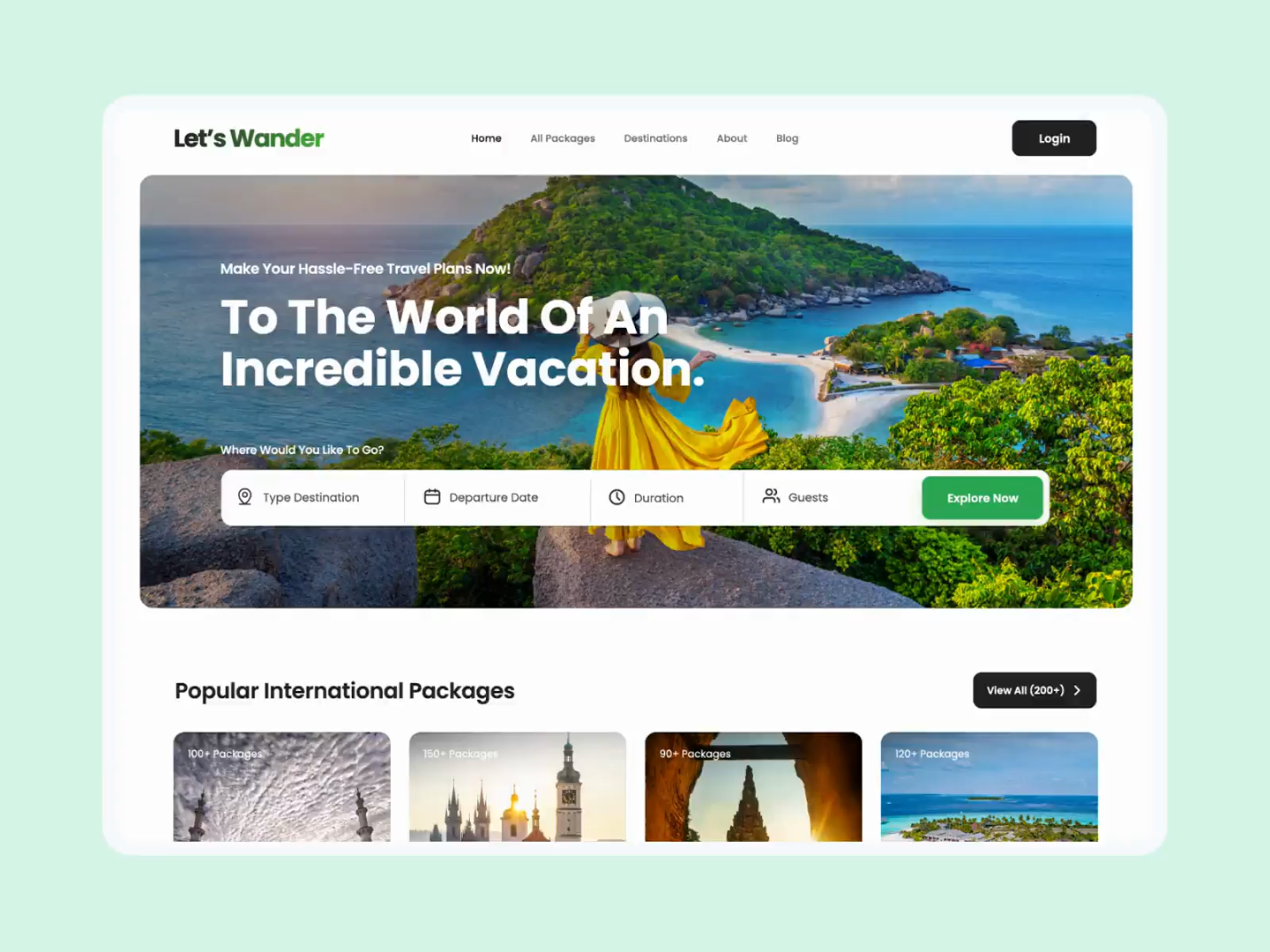 Example of Travel Website Design