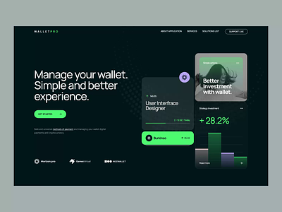 WalletPro - Website Concept concept creative design minimalist modern sass solutions technology ui ux wallet web web design website