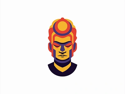 Colorful Buddha Logo branding buddha colorful design face gautama geometric hinduism identity illustration logo mark modern peace portrait religion spiritual symbol temple vector