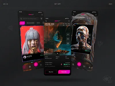 NFT - APP Concept💎 app appdesign blockchain design graphic design illustration interfacedesign metaverse nft ui ux webdesign