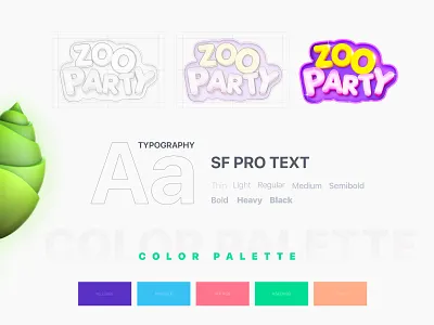 Zooparty Branding 3d animation black studio blender branding design graphic design illustration ui ux zooparty
