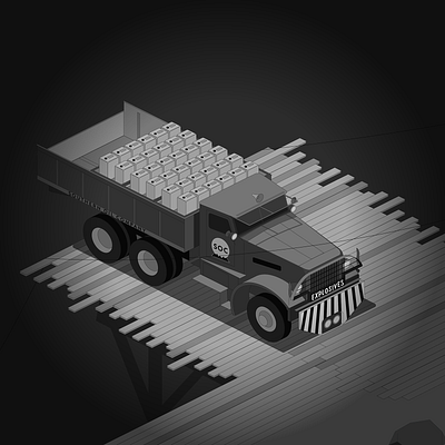 Le Salaire de la peur | The Wages of Fear truck 1953 1953 illustration isometric movie truck wages of fear white 666