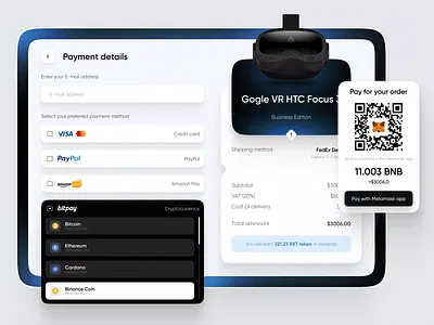 Checkout - Light/Dark blockchain crypto cryptocurrency e commerce online shop web3