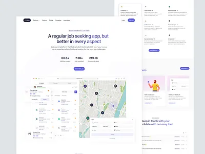 Kerjobro - Job Seeker Website app design career clean design employment find job hire hiring hiring platform job job finder job listing job platform job seeker recruitment saas ui ui design uiux web