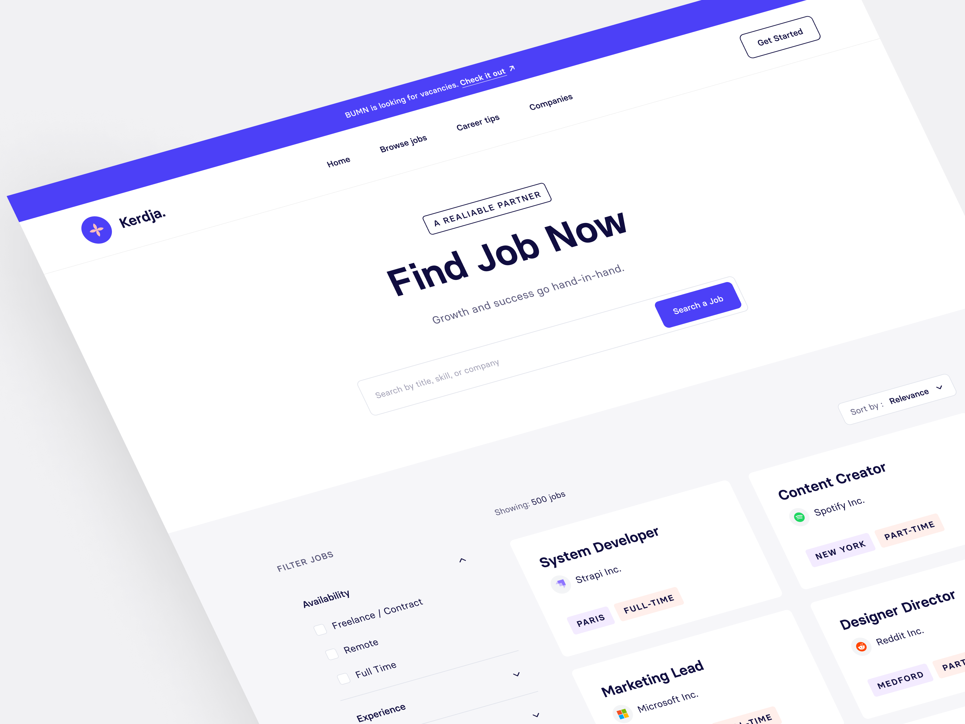 Job Finder - Landing Page by Rifqy Dipa for Dipa Inhouse on Dribbble