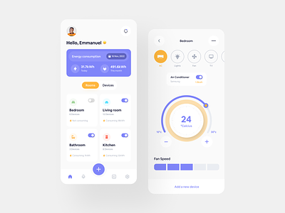 Smart Home Mobile App 🏠 app design home automation mobile app mobile design mobile ui mobile ux product design remote control smart smart device smart home smart home app smart home mobile smarthome smarthome app ui ui design uiux user interface design