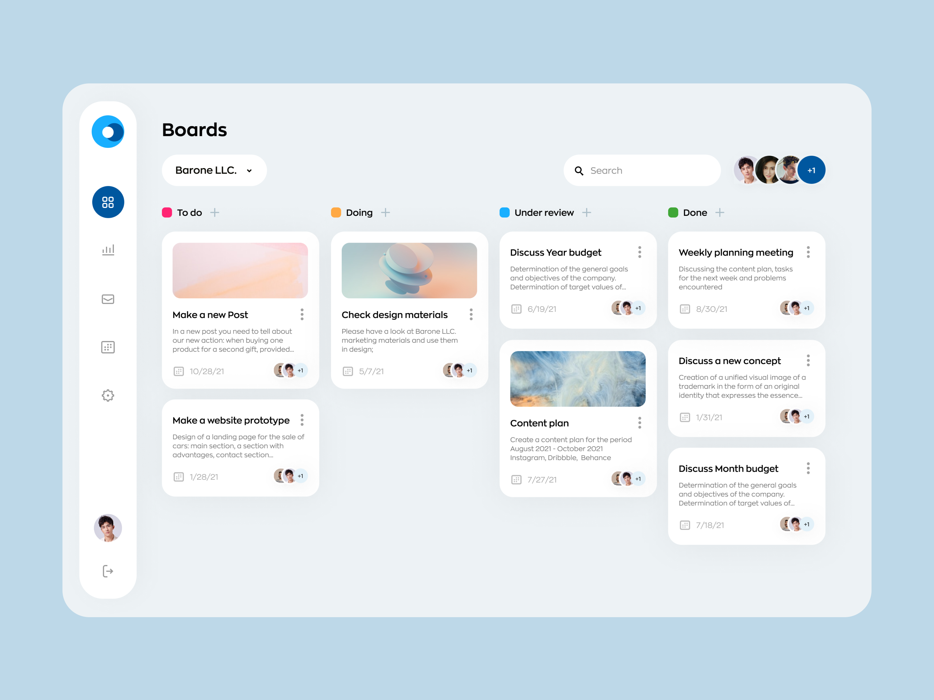 Dashboard Design for Task Manager
