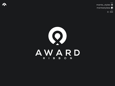 AWARD RIBBON app award logo branding circle award logo design icon illustration letter logo minimal ribbon logo ui vector