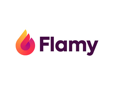 Flamy logo concept blockchain branding crypto design finance fintech fire flame gradient icon logo logotype modern technology