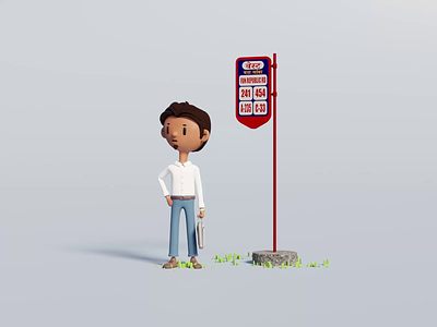 Mood of the Week - Waiting for the Bus 3d animation design motion ui uiux uxui