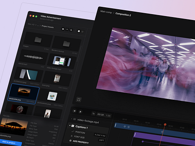 Hyperion - Video Editing Tool app application dark dark mode dark theme editor macos native ui video editor