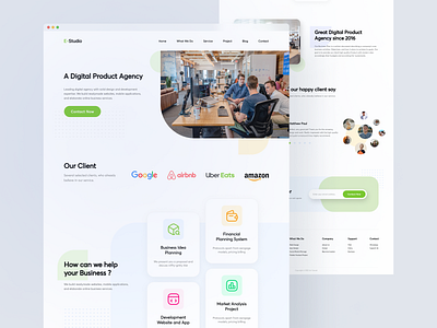 E-studio website animation digital green studio ui web