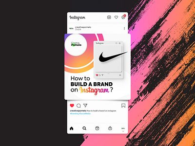 Instagram post cover 2022 advertising branding design gradient graphic design illustration ins instagram logo minimal nike pink post social media sport typography ui vector