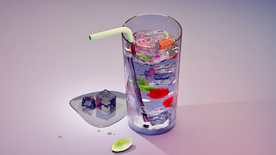 Cold drink 3d 3d illustration blender blender 3d illustration
