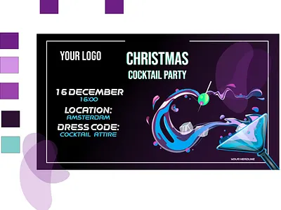 Christmas Cocktail invitation christmas design illustration