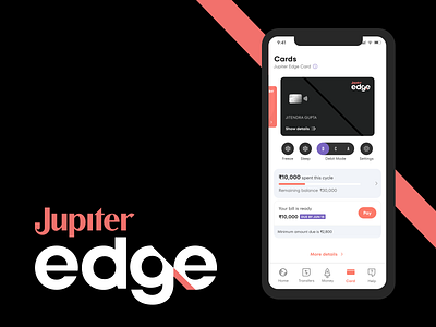 Edge for Jupiter app design finance fintech minimal product design ui ux