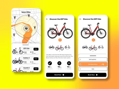 e-bicycle Rent App bike bike on rent bike riding bolt cycling cyclist e bike ebike electric bicycle electric cycle electric vehicle electricity fluttertop map mobile app design rental rental app ride road bicycle uiux