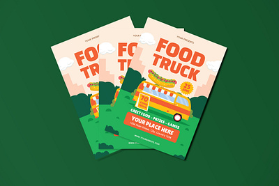 Food Truck Flyer set a4 ai branding design flyer flyer poster food foodtruck graphic design illustration ps vector