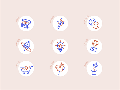Designing icons set 👩🏻‍💻 🦄 colors design graphic design icon illustration outline start up ui vector web