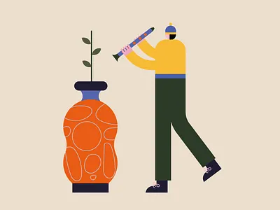 2023 Calendar- January 2023 adventcalendar art calendar ceramic ceramics design flute illustration music nature plants pottery sculpture ui vector