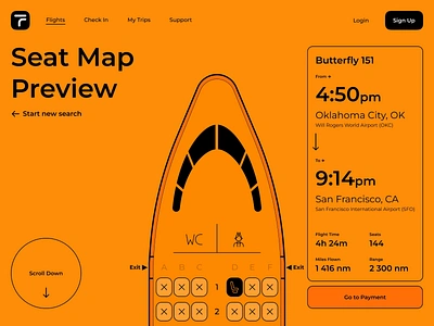 Interface | Travel & Fly aircraft airline animated animation design desire agency flight graphic design interface motion motion design motion graphics plane seat site ui web web interface web site website