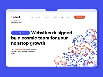 Web illustration Design agency 👨🏻‍💻 art characters colors design emotion graphic design homepage illustration ui vector web