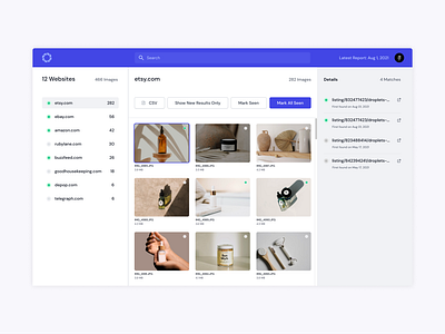Estin - Etsy Image Tracking Software Mockup dashboard design etsy image mockup saas software tracking ui