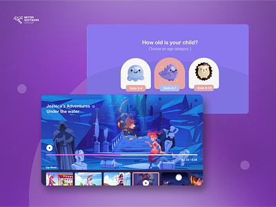 Custom Roku channel: Intuitive VOD app for Kids android tv business channel child design film kidsapp live netflix ott paytv player remote roku stream streaming tv ui video vod
