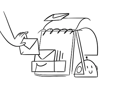 Scheduled mail delivery illistration mail marketing scheduled mail