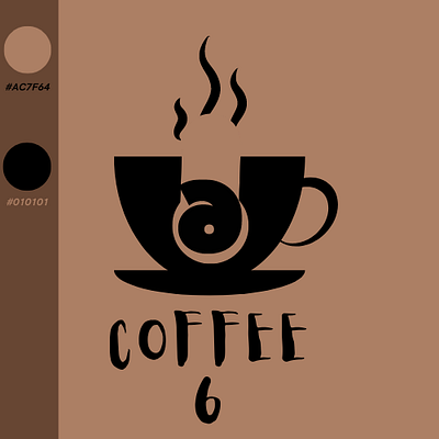 COFFEE SIX banner branding commercial illustration logo